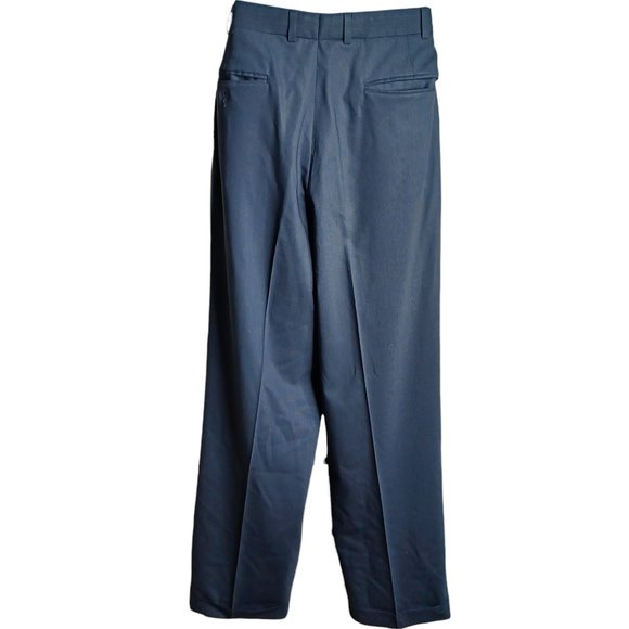 Calvin Klein Mens Dress Pants 36 Navy Straight Leg Pockets Suspender Button This - Picture 3 of 5